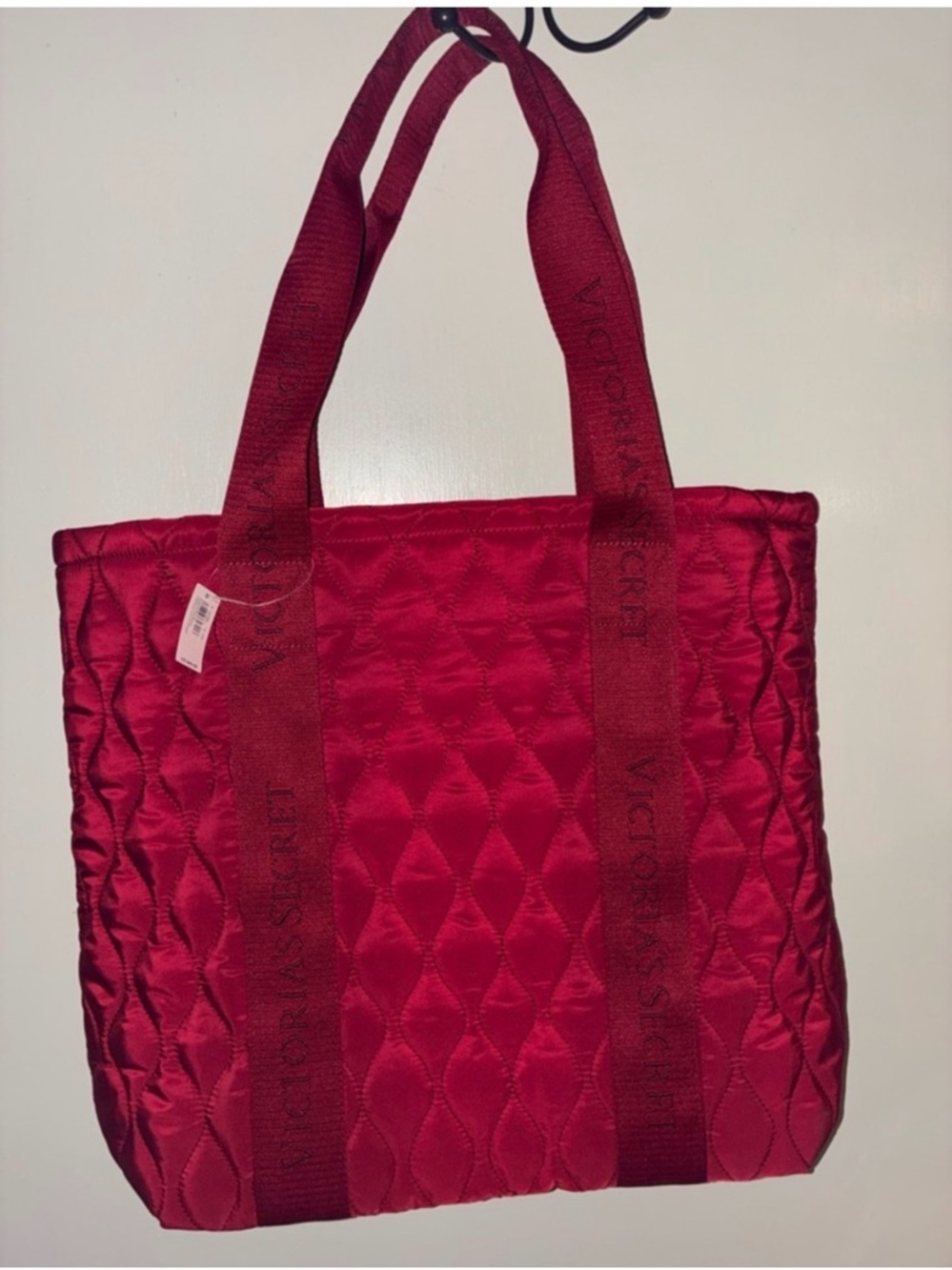 Victoria's Secret Quilted Ruby Red Tote Large